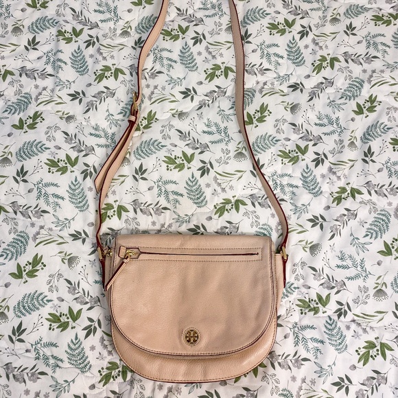 Tory Burch Bags Tory Burch Pink Leather Crossbody Bag Poshmark